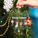 Meowy Catmas Funny Cartoon Cats - Personalized Custom Shaped Acrylic Ornament
