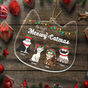 Meowy Catmas Funny Cartoon Cats - Personalized Custom Shaped Acrylic Ornament