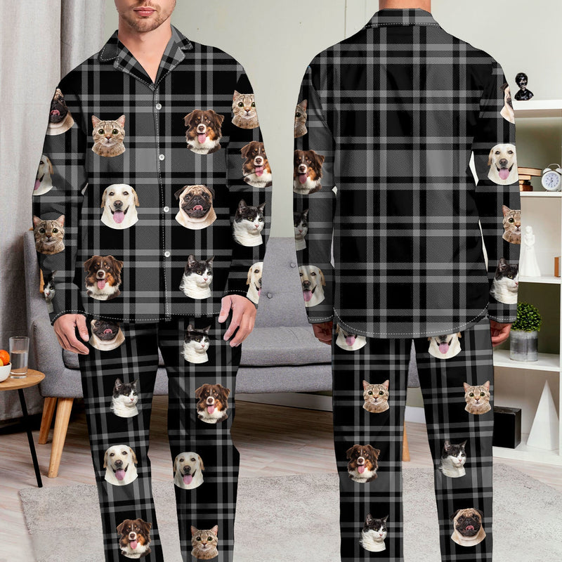 Custom Photo Pet Face - Gift For Pet Lovers - Personalized Long Pajamas Set