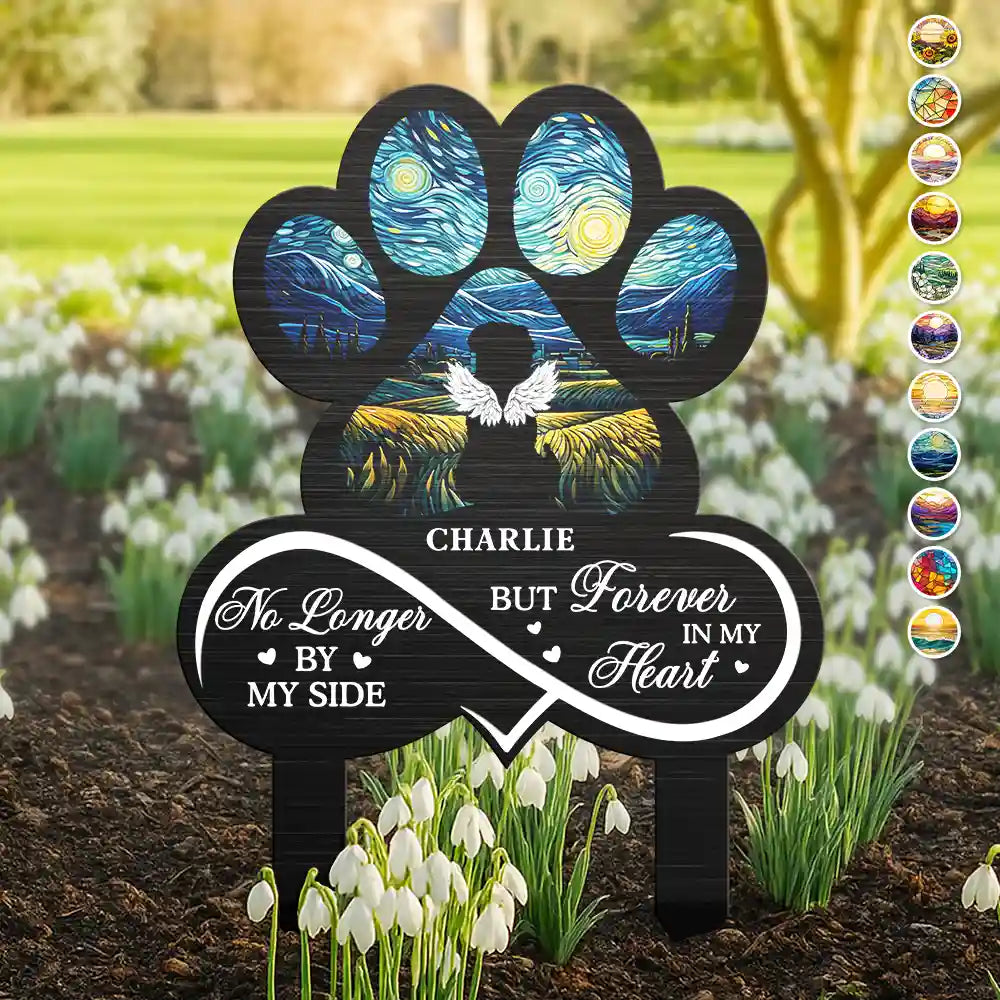 Forever In My Heart Always Loved Pet Memorial - Personalized Metal Garden Stake