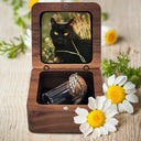 Pet Lovers,Pet Mom,Pet Dad,Dog Lovers,Dog Mom,Dog Dad,Cat Lovers,Cat Mom,Cat Dad,Memorial,Sad - Pet Memorial Fur Keepsake Forever In My Heart - Personalized Custom Photo Wooden Box With Glass Jar