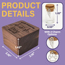 Pet Lovers,Pet Mom,Pet Dad,Dog Lovers,Dog Mom,Dog Dad,Cat Lovers,Cat Mom,Cat Dad,Memorial,Sad - Pet Memorial Fur Keepsake Forever In My Heart - Personalized Custom Photo Wooden Box With Glass Jar