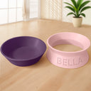 Pet Lovers, Pet Mom, Pet Dad - Dog Cat Name Raised Feeder - Personalized Elevated Pet Bowl