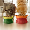 Pet Lovers, Pet Mom, Pet Dad - Dog Cat Name Raised Feeder - Personalized Elevated Pet Bowl