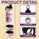 Dog Lovers,Dog Mom,Dog Dad - Property of Adorable Dogs - Personalized 30oz Pet Water Bottle With Bowl