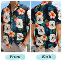 Custom Photo Pet Face In Tropical Vibes - Personalized Hawaiian Shirt