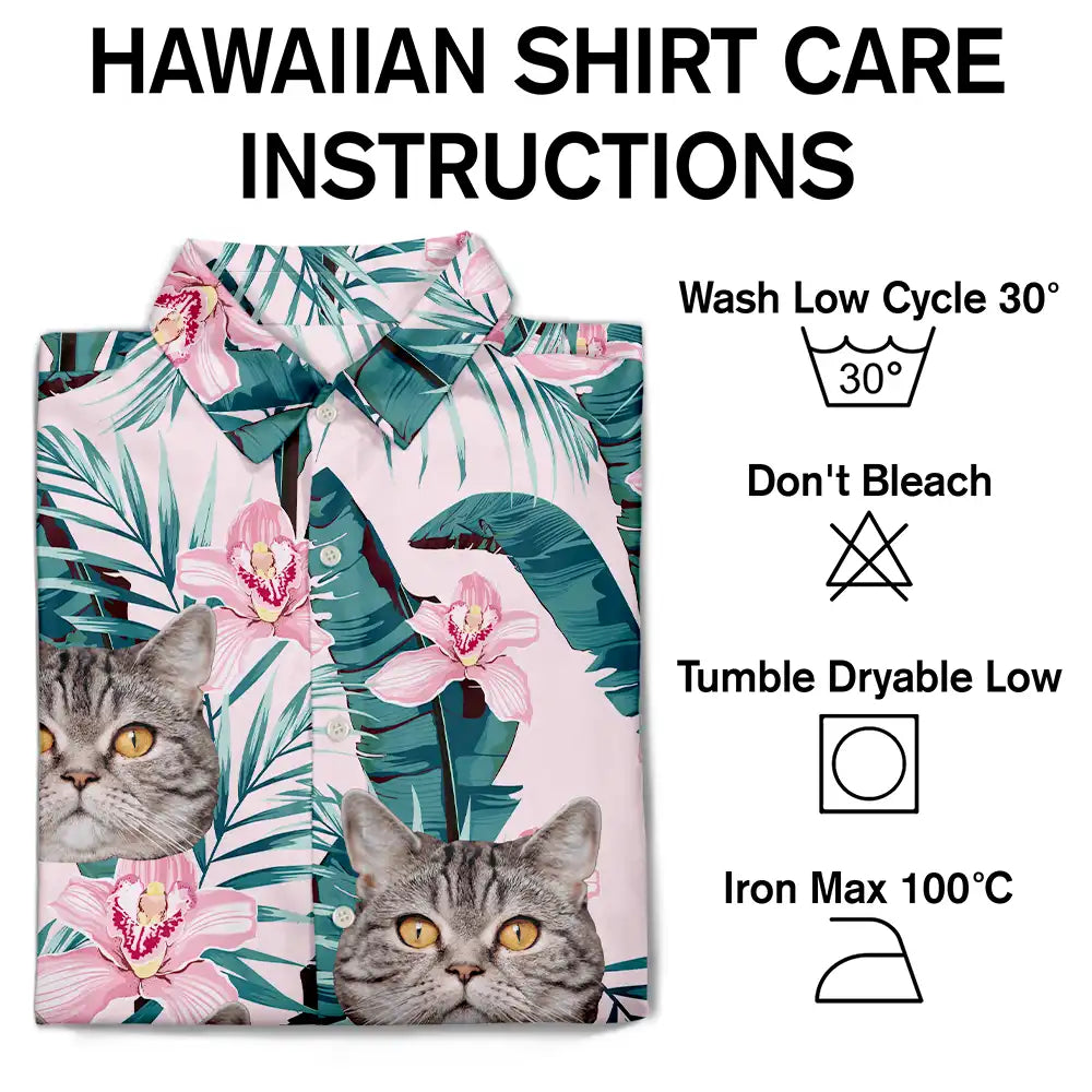 Custom Photo Pet Face In Tropical Vibes - Personalized Hawaiian Shirt
