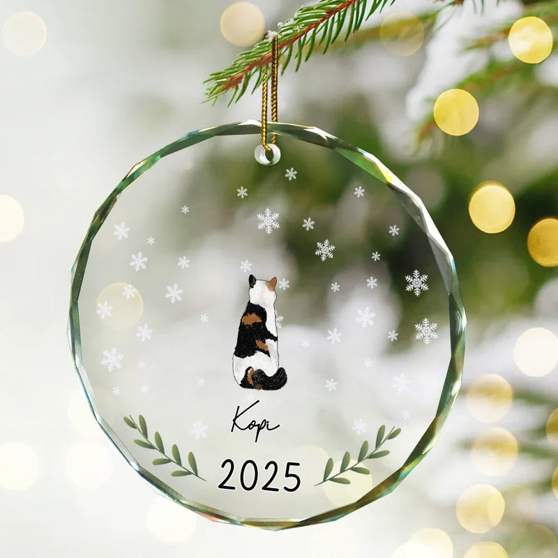 My Dogs Cats Pet Memorial - Personalized Circle Glass Ornament