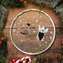 My Dogs Cats Pet Memorial - Personalized Circle Glass Ornament