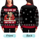 You And Me And The Cats - Personalized Unisex Ugly Sweater