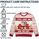 You And Me And The Cats - Personalized Unisex Ugly Sweater