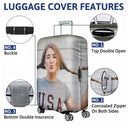 Continue Shopping,Custom Photo,Travel,Family,Gift For Bestie,Gift For Couples,Gift For Husband,Gift For Wife,Gift For Boyfriend,Gift For Girlfriend,Pet Lovers,Dog Lovers,Cat Lovers,Funny - Custom Photo Friends Family Couple Travel Lover - Personalized Luggage Cover