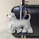 Dog Lovers,Dog Mom,Happy - Schnauzer Shaped, Dog Lovers Charm - Personalized Dog Leather Bag Charm, Keychain