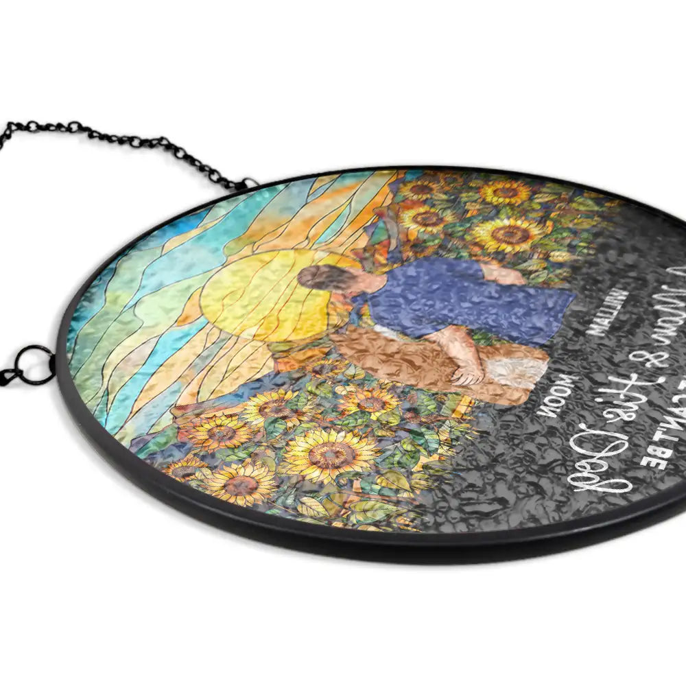 A Girl And Her Dog A Bond That Can't Be Broken - Personalized Stained Glass Window Hanging Suncatcher