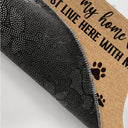 Custom Photo The Humans Just Live Here With Us Dog Cat Lovers - Personalized Custom Doormat