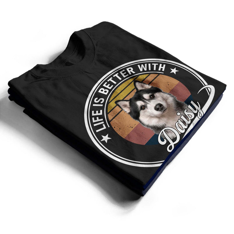 Custom Photo This Human Belongs To This Dog - Gift For Dog Lovers - Personalized Custom T Shirt