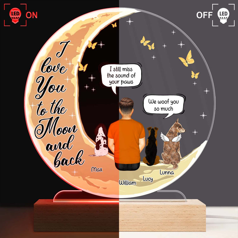 I Miss You Memorial Pet - Personalized Custom 3D Led Light Wooden Base