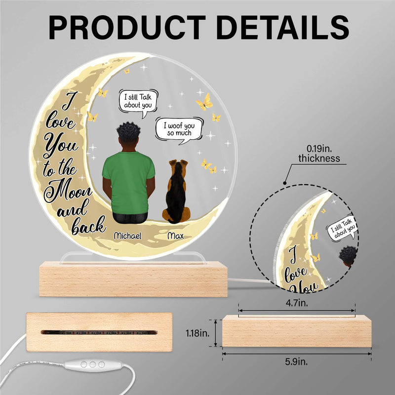 I Miss You Memorial Pet - Personalized Custom 3D Led Light Wooden Base