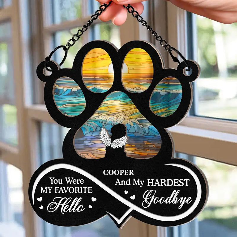 Forever In My Heart Always Loved Pet Memorial - Personalized Window Hanging Suncatcher Ornament