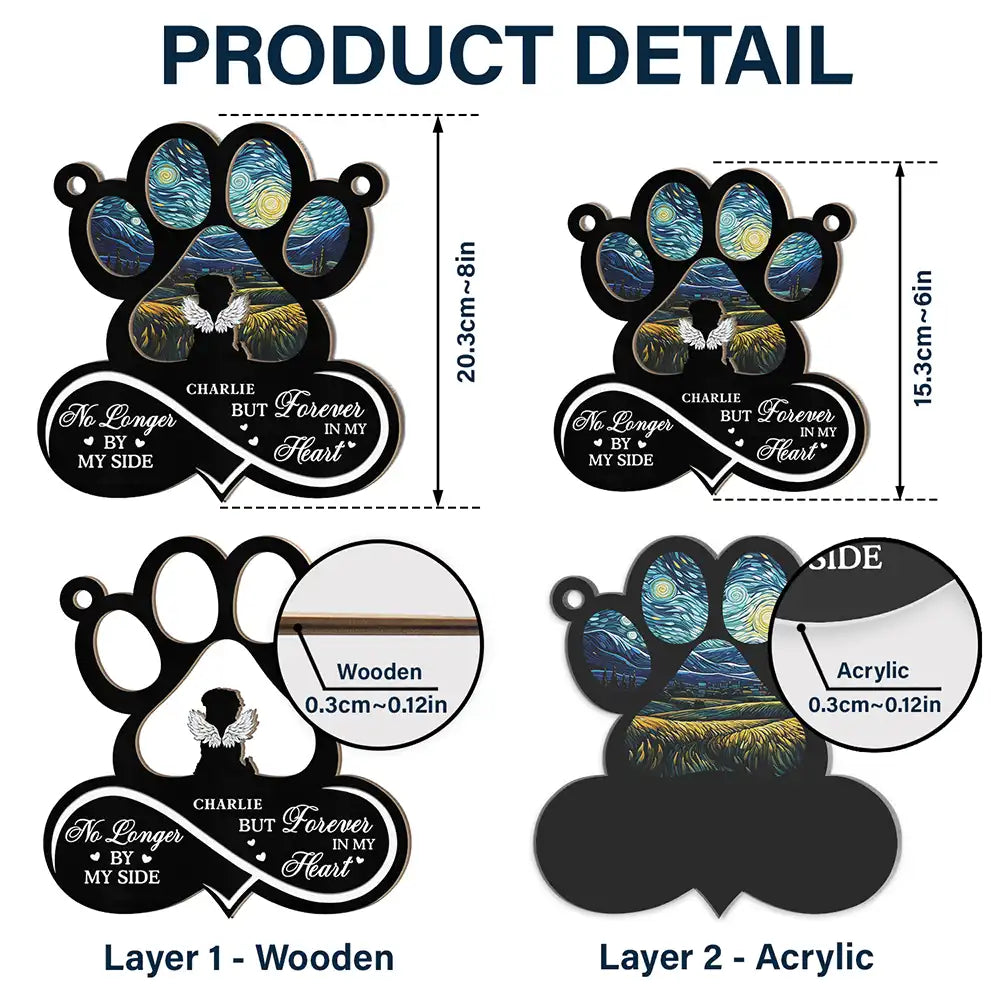Forever In My Heart Always Loved Pet Memorial - Personalized Window Hanging Suncatcher Ornament