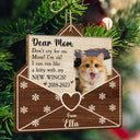 Custom Photo A Letter From Heaven Pet Memorial - Personalized Custom Shaped Wooden Ornament