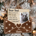 Custom Photo A Letter From Heaven Pet Memorial - Personalized Custom Shaped Wooden Ornament