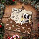 Custom Photo A Letter From Heaven Pet Memorial - Personalized Custom Shaped Wooden Ornament