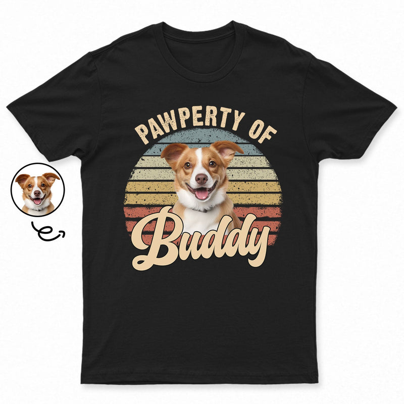 Custom Photo Dog Cat Pawperty Of - Gift For Dog Cat Lovers - Personalized T Shirt