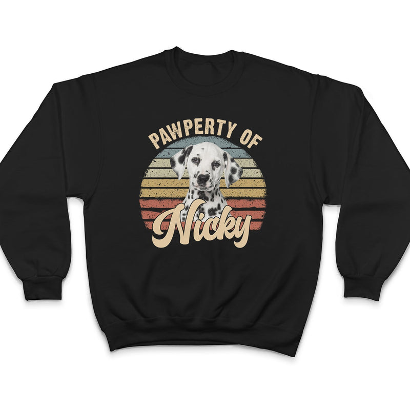 Custom Photo Dog Cat Pawperty Of - Gift For Dog Cat Lovers - Personalized T Shirt