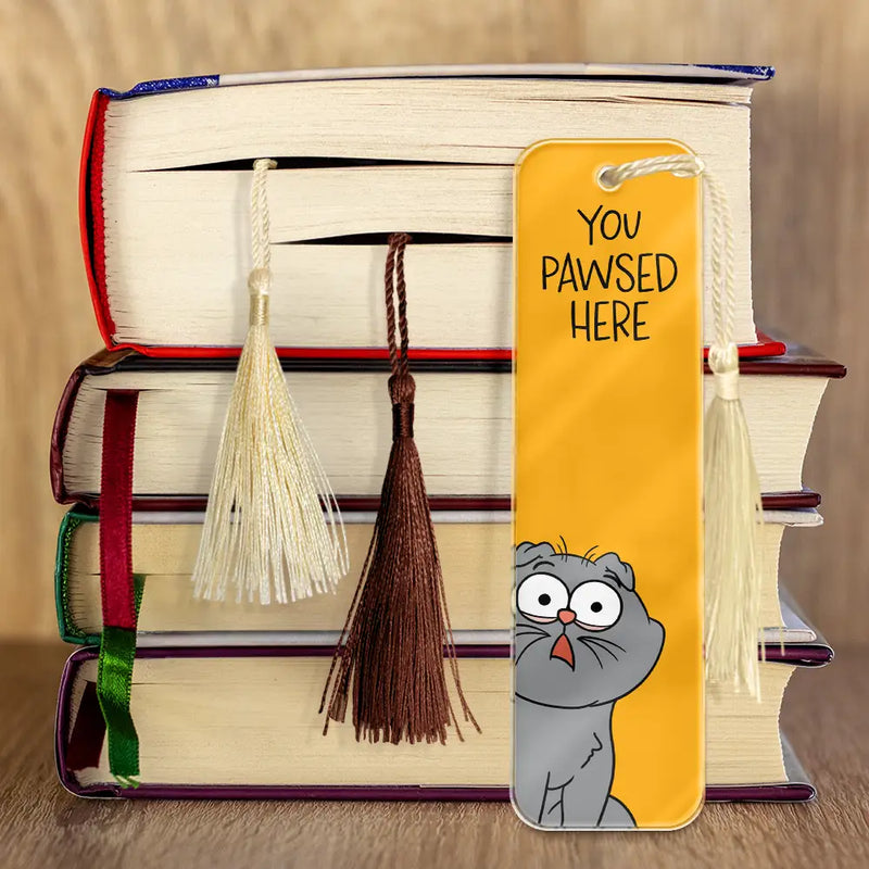 You Pawsed Here Pet Lovers - Personalized Acrylic Bookmark