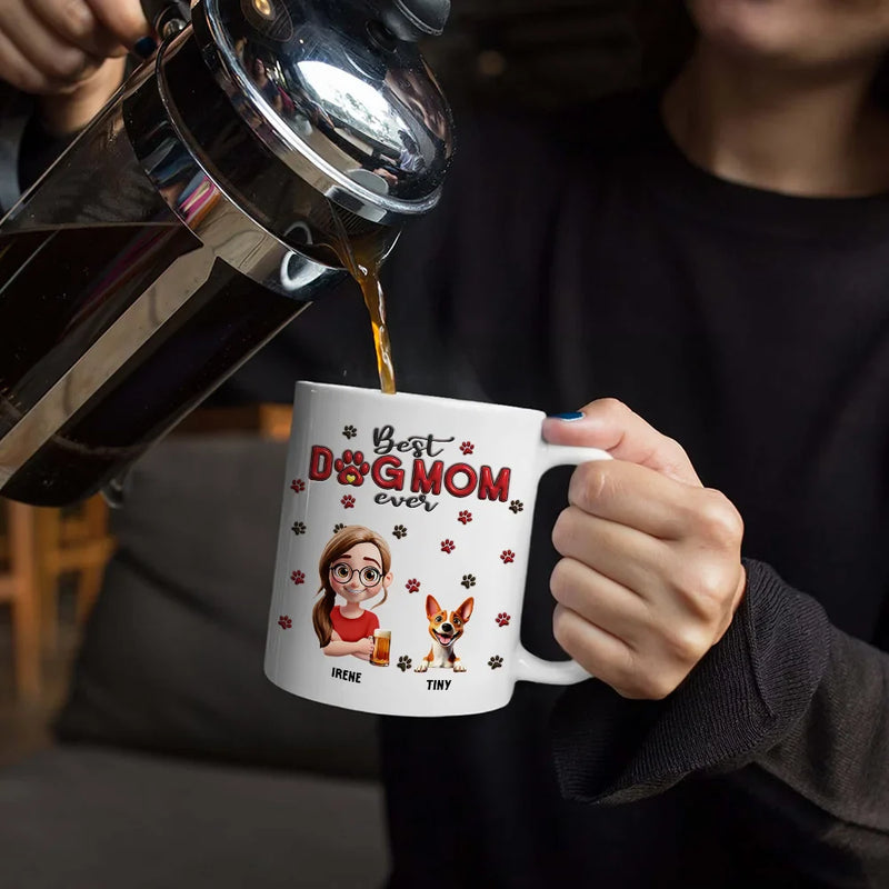 Dog Lovers,Dog Mom,Dog Dad,Pet Lovers - Best Dog Mom Dog Dad 3D - Personalized Mug
