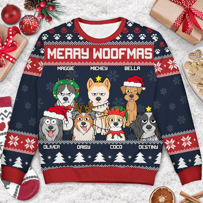 Feliz Navidog Funny - Personalized Unisex Ugly Sweater