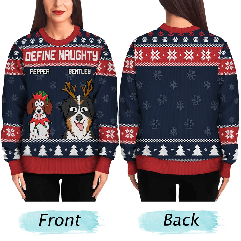 Feliz Navidog Funny - Personalized Unisex Ugly Sweater