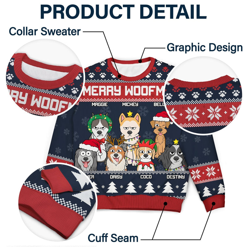 Feliz Navidog Funny - Personalized Unisex Ugly Sweater