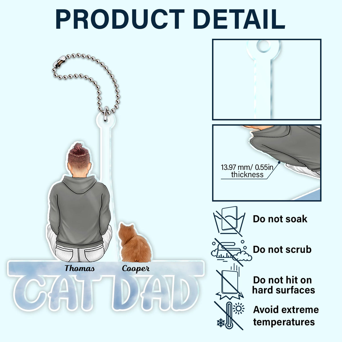 Dog Cat Dad Mom - Gift For Pet Lovers - Personalized Acrylic Car Hanger