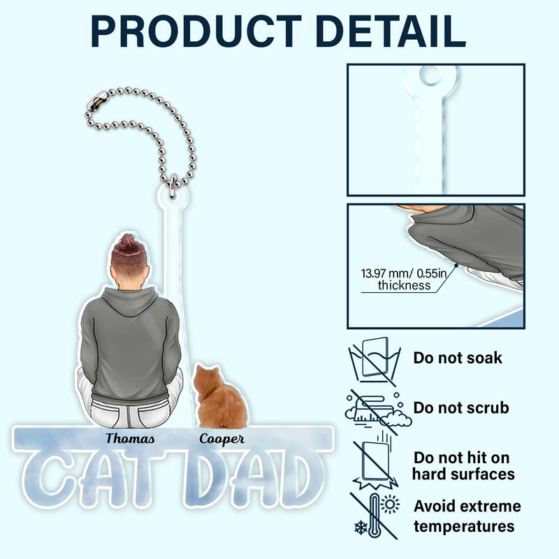 Dog Cat Dad Mom - Gift For Pet Lovers - Personalized Acrylic Car Hanger