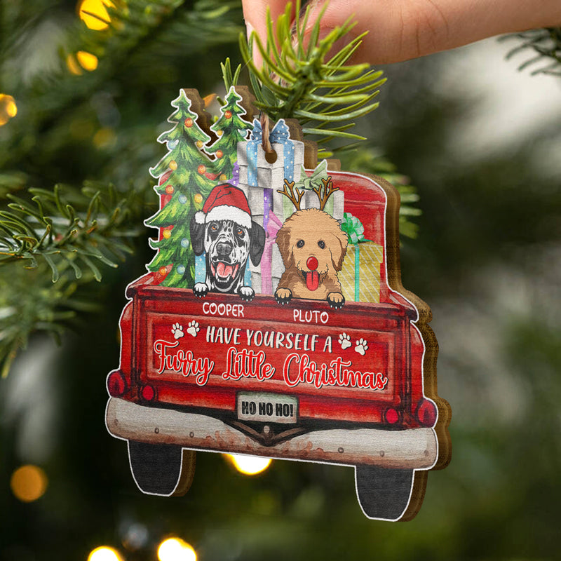 Have Yourself A Furry Little Christmas Funny Pet - Personalized Custom Shaped Wooden Ornament