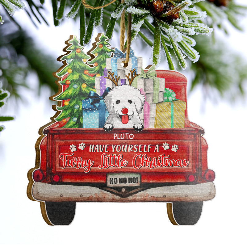 Have Yourself A Furry Little Christmas Funny Pet - Personalized Custom Shaped Wooden Ornament