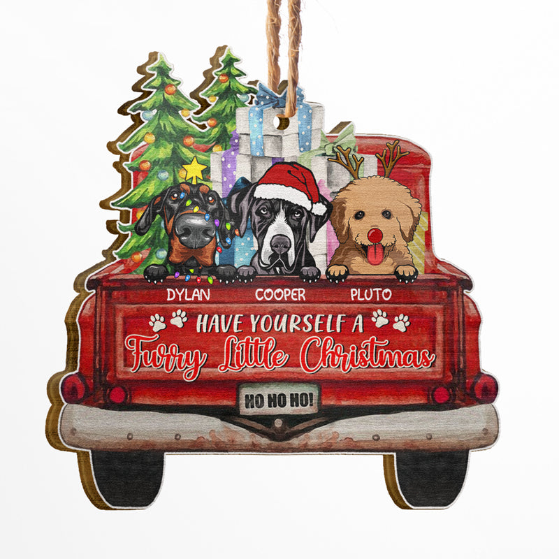 Have Yourself A Furry Little Christmas Funny Pet - Personalized Custom Shaped Wooden Ornament