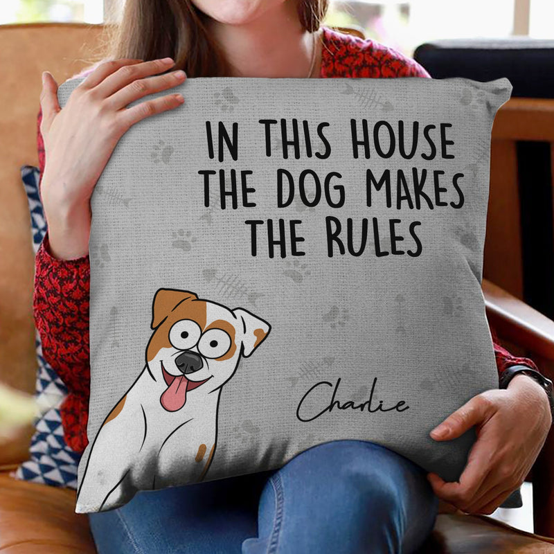 We Rule The House Funny Dog Cat Version - Personalized Pillow