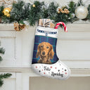 Custom Photo Pet Face Dear Santa Define Naughty - Christmas Gift For Pet Lovers - Personalized Christmas Stocking