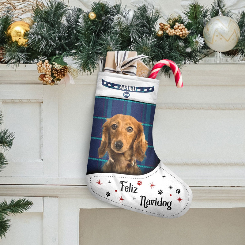 Custom Photo Pet Face Dear Santa Define Naughty - Christmas Gift For Pet Lovers - Personalized Christmas Stocking