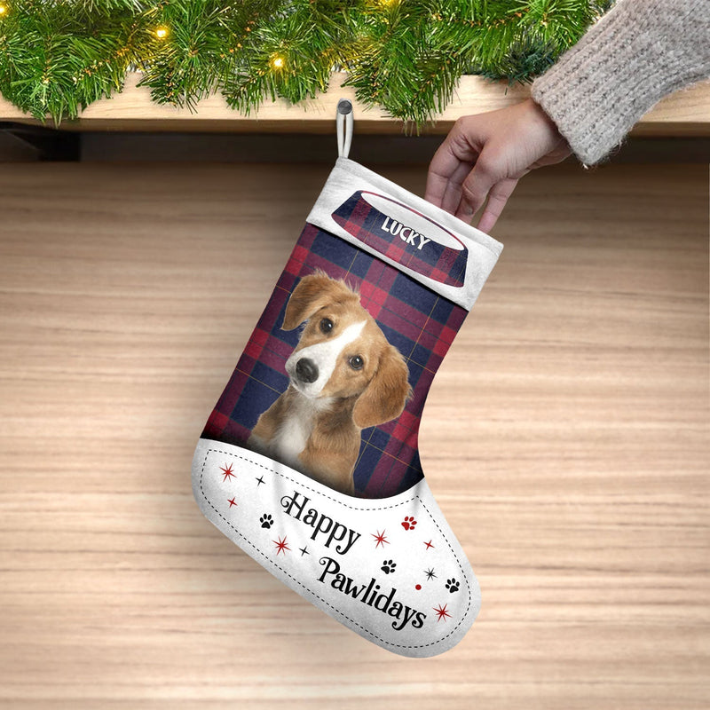 Custom Photo Pet Face Dear Santa Define Naughty - Christmas Gift For Pet Lovers - Personalized Christmas Stocking