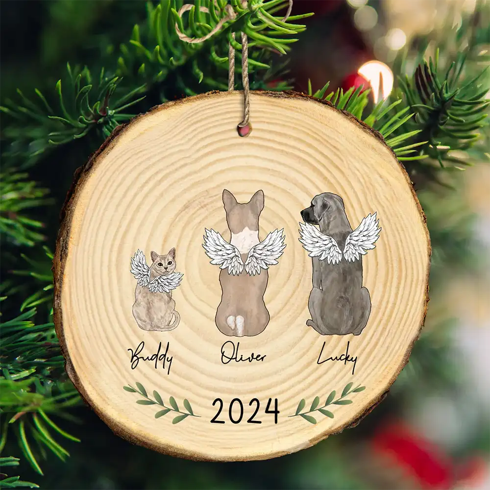 My Dogs Cats Pet - Gift For Dog Cat Lovers - Personalized Wood Slice Ornament