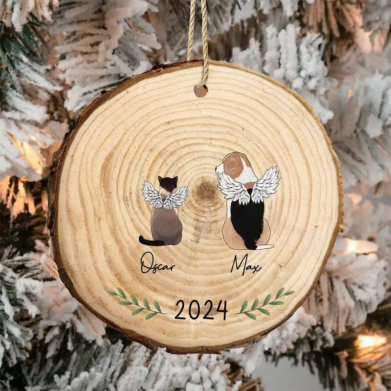 My Dogs Cats Pet - Gift For Dog Cat Lovers - Personalized Wood Slice Ornament