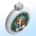 Custom Photo Cute Dogs Cats - Christmas Memorial Gift For Pet Lovers - Personalized White Flat Ball Ornament