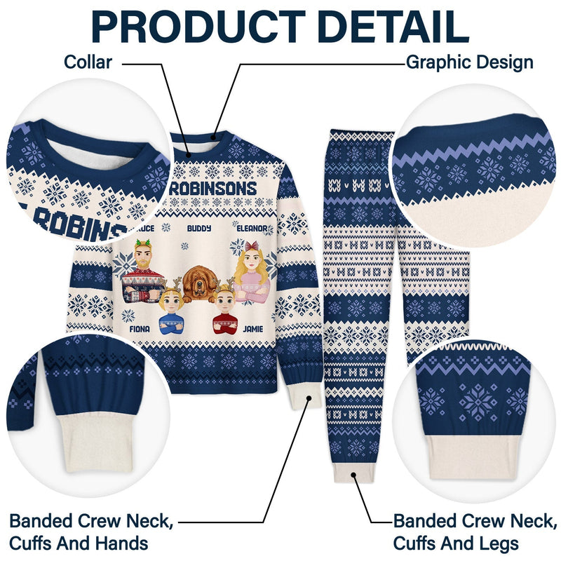 Flat Art Semi-real Pet - Personalized Unisex Pajamas Set