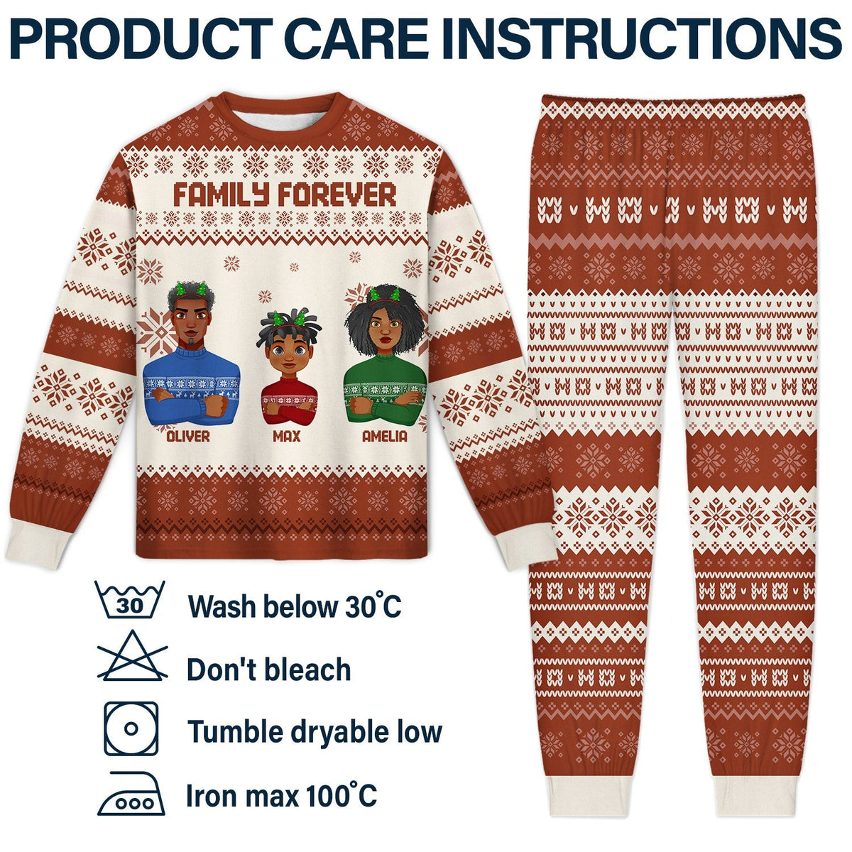 Flat Art Semi-real Pet - Personalized Unisex Pajamas Set