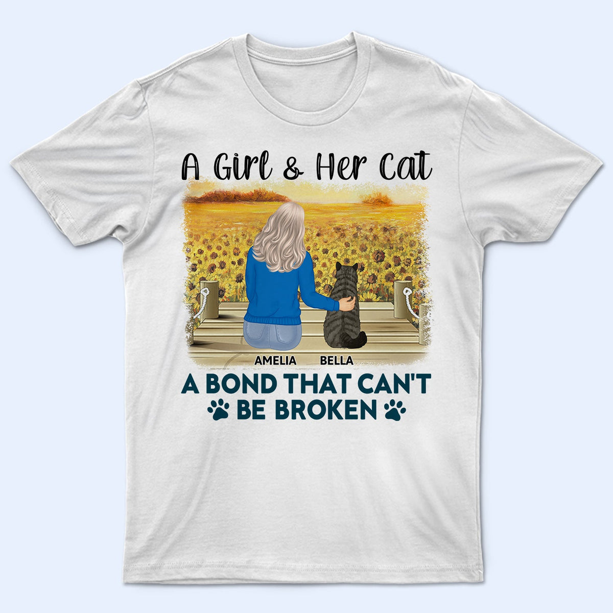A Connection That Can’t Be Broken - Gift For Cat Lovers, Cat Mom, Cat Dad - Personalized T Shirt