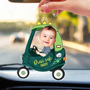 Custom Photo Drive Safe Daddy - Personalized Acrylic Car Hanger